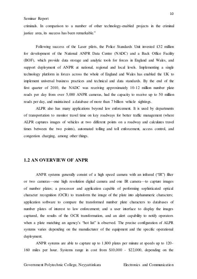 anpr seminar report